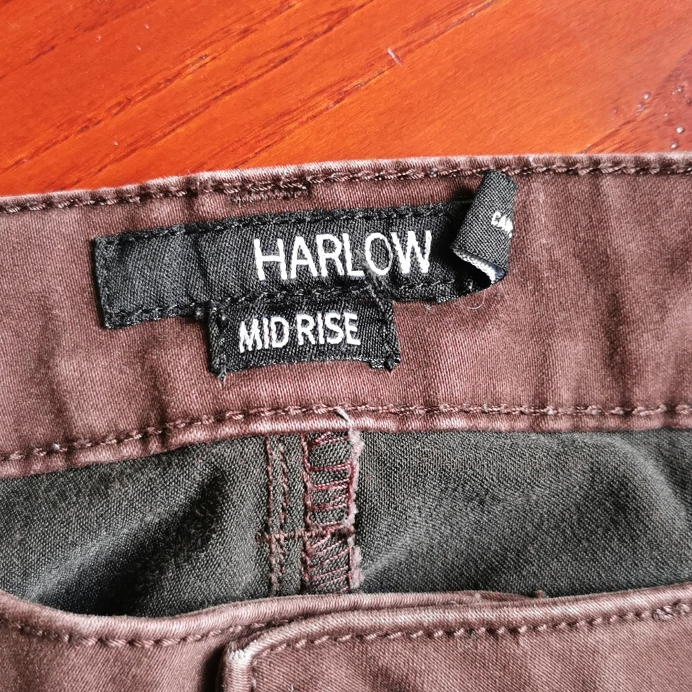 Harlow Mid Rise Maroon Jeans - Picture 3 of 3